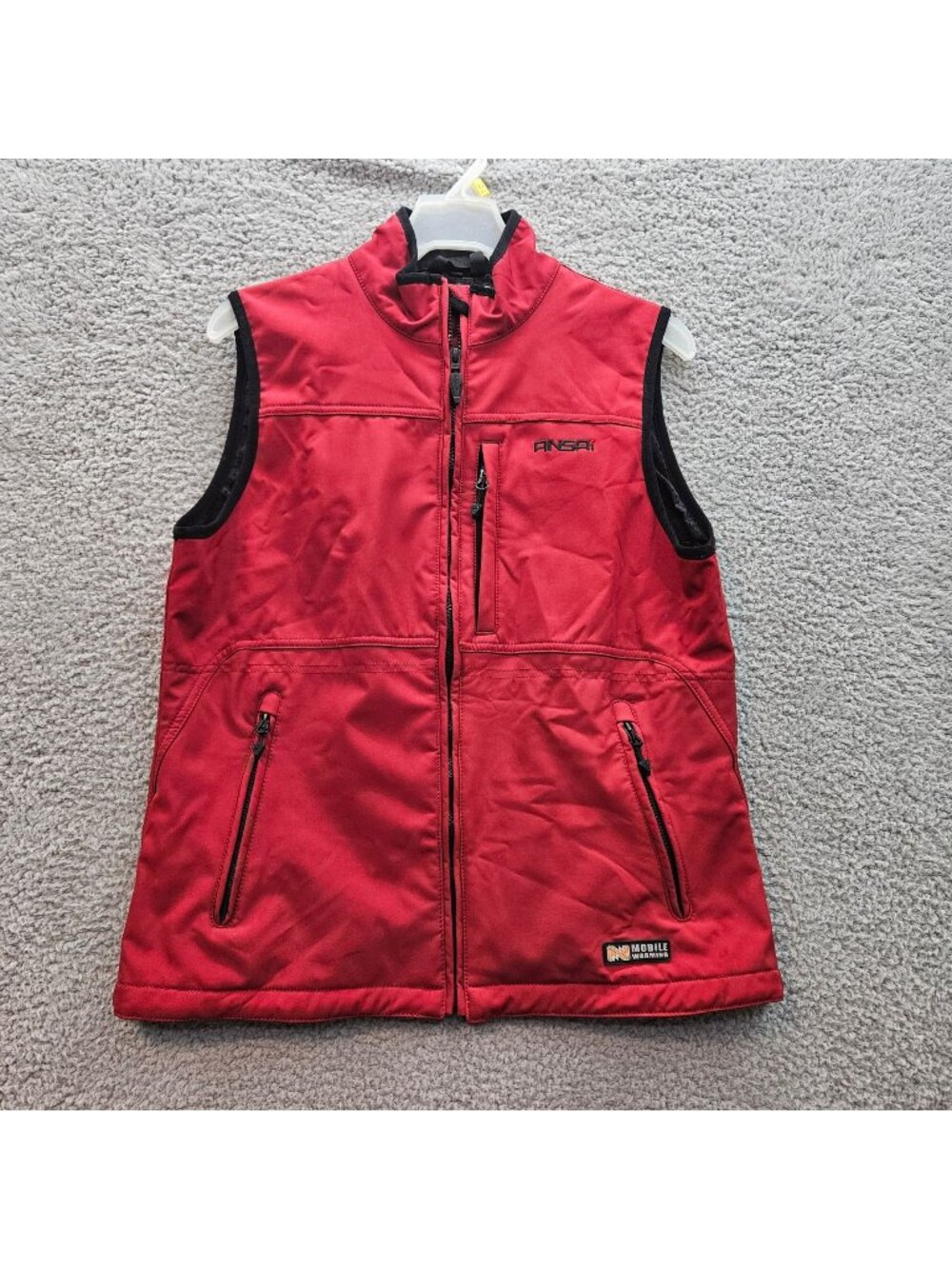 Ansai Womens Heated Red Vest With Battery Pack Mobile Warming Size L